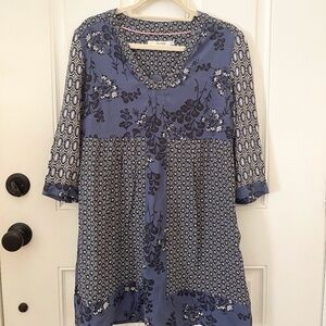 Boden Mollie Dress, China Blue Woodblock Floral